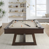 8 Foot Pool Table Built for Tournament Play, 1-Inch Slate Bed, Solid Wood Rails, Wool Blend Cloth